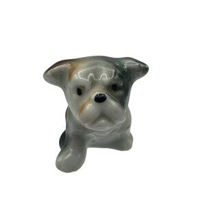 Vintage Hand-Painted Ceramic Bulldog Figurine Miniature